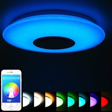 Muzikinis LED šviestuvas 60 W RGB + Bluetooth 2