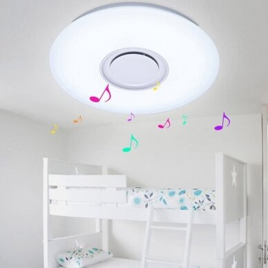 Muzikinis LED šviestuvas 60 W RGB + Bluetooth 5